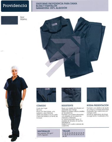 UNIFORME GABARDINA 100% ALGODON DAMA