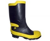 Bota de goma vulcanizada fabricada en compuestos basados en mezclas de elastómeros naturales y/o sintéticos con buenas propiedades físicas y mecánicas, que incorpora punta y plantilla de acero. Cumple con Norma NCh 1796 of. 92Sin Nombre