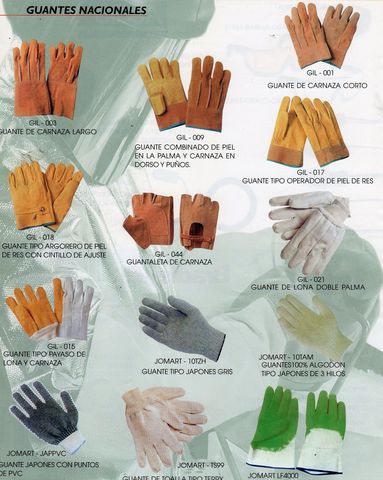 GUANTES NACIONALES DE PIEL Y CARNAZA...