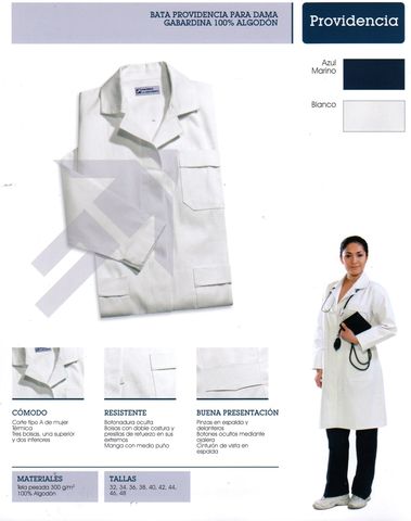 BATA PARA DAMA GABARDINA 100% ALGODON