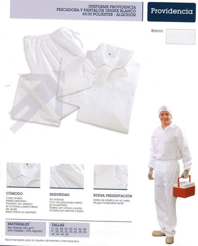UNIFORME BLANCO 65/35 POLIESTER ALGODON